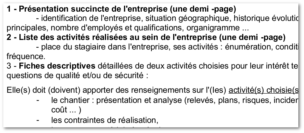 Consignes académiques à la rédaction des rapports de stage